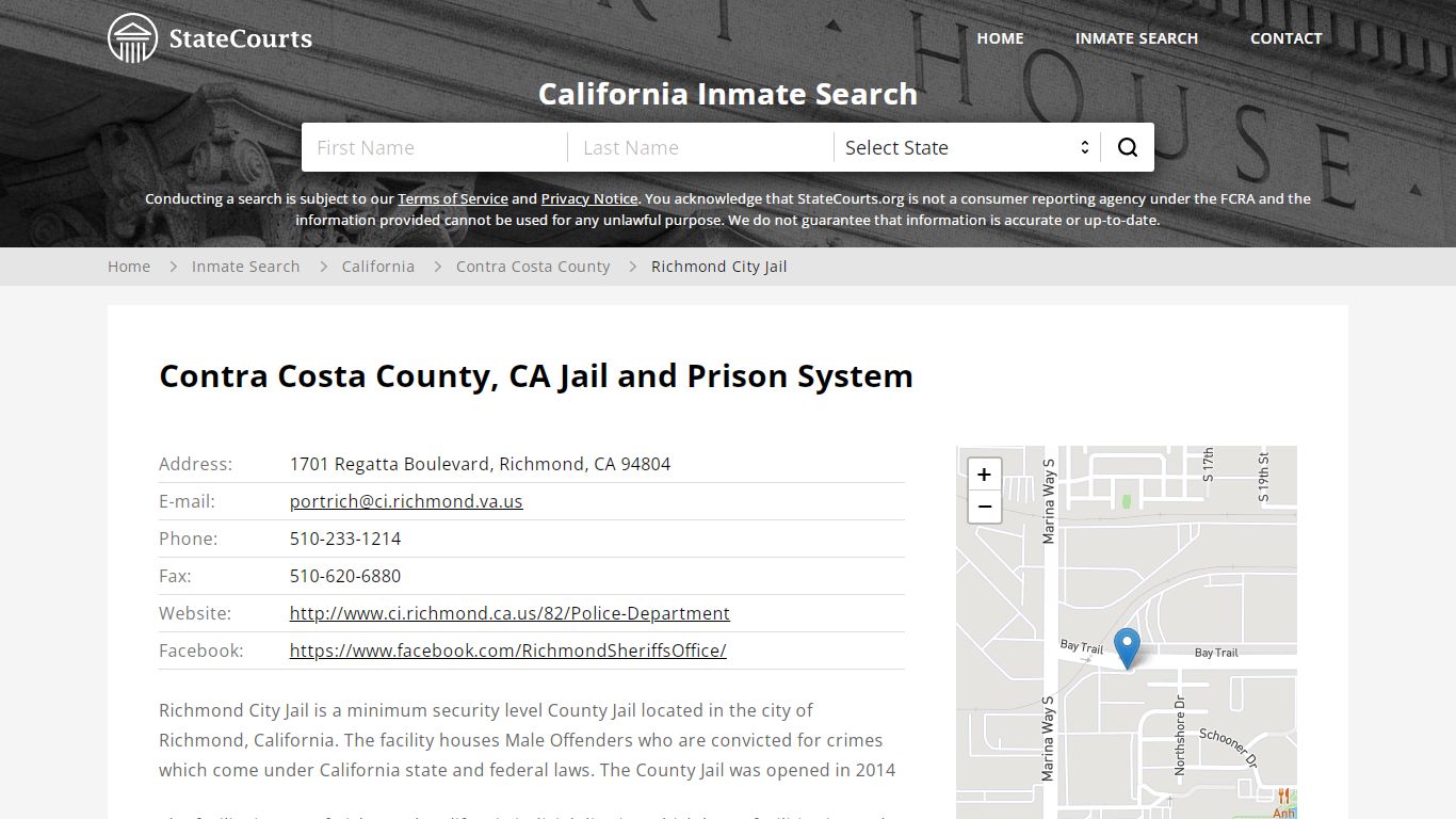 Richmond City Jail Inmate Records Search, California ...