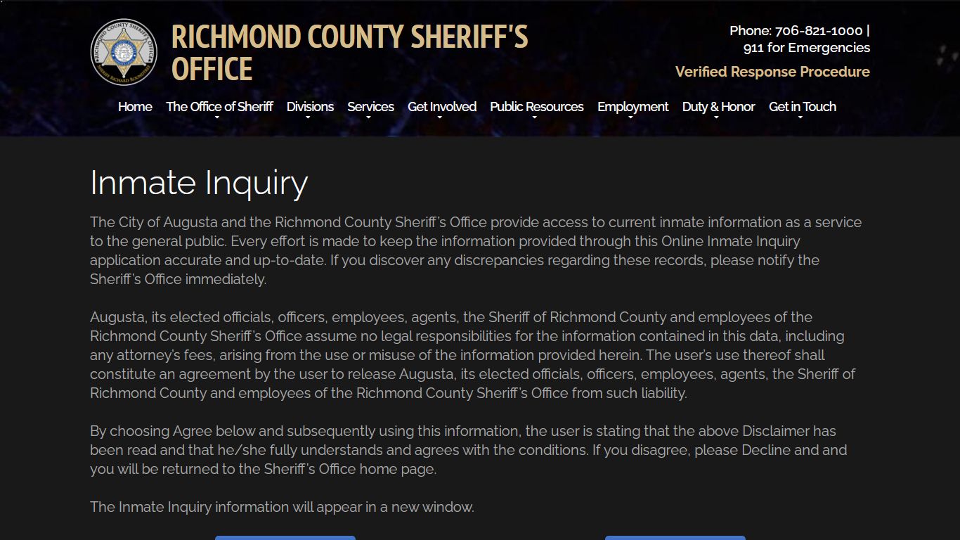 Inmate Inquiry | Richmond County Sheriff's Office ...